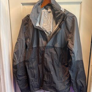 REI  Co opt two tone Gray Raincoat waterproof with hood